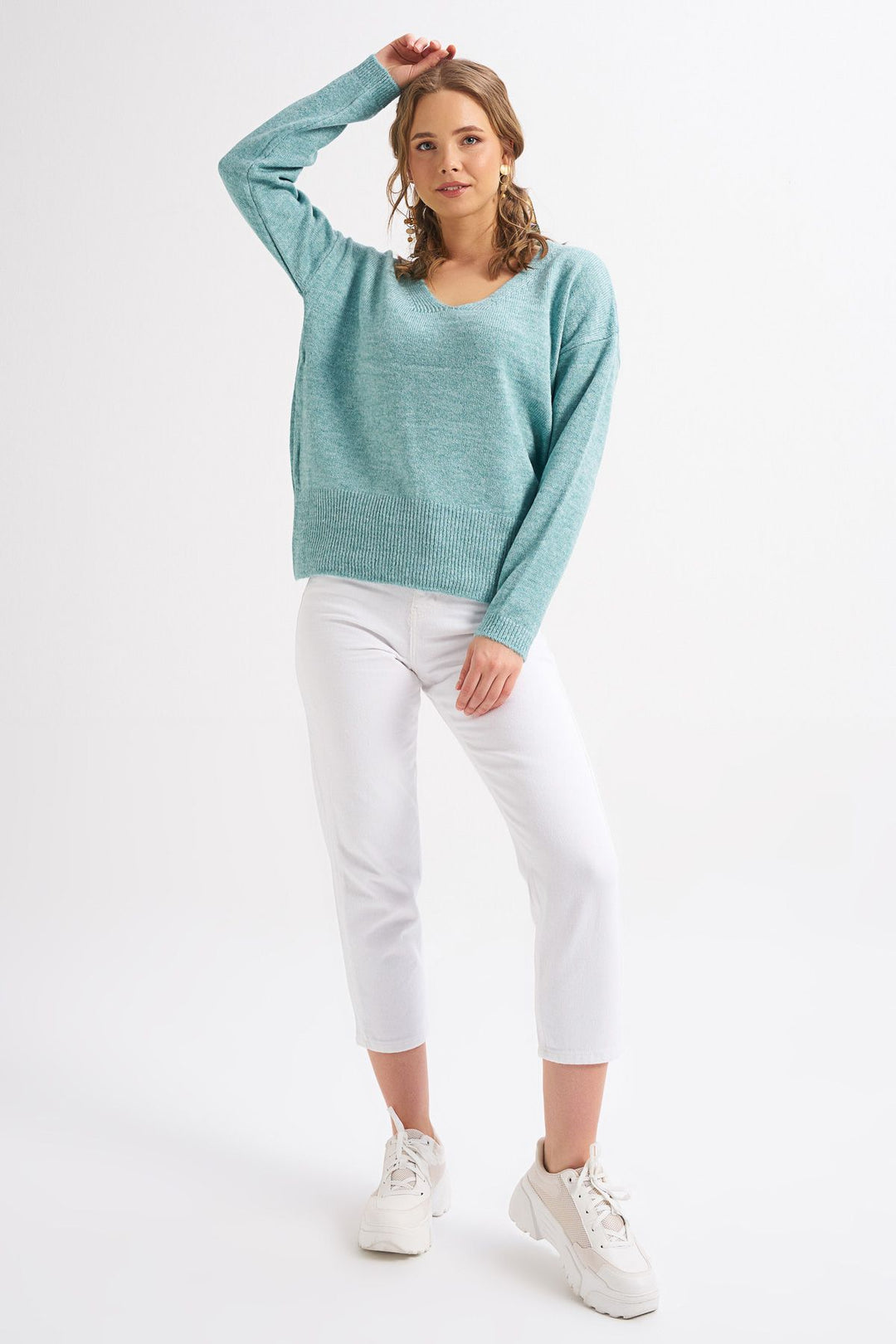 V Neck Sweater Mint