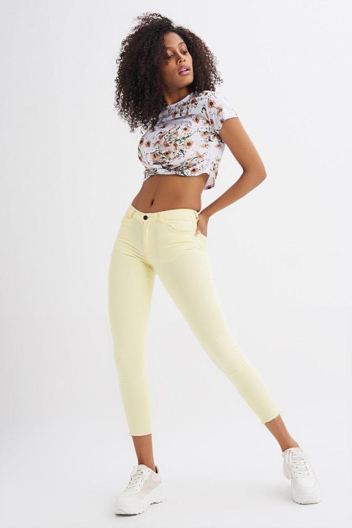 Pocket Skinny Pants Yellow