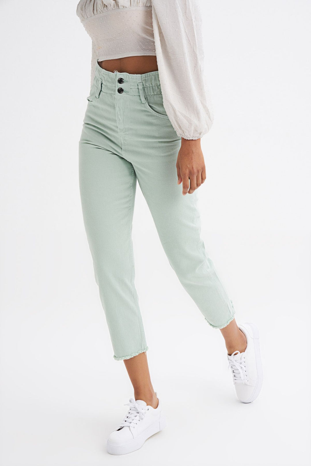 Beli Lastikli Mom Jean Mint