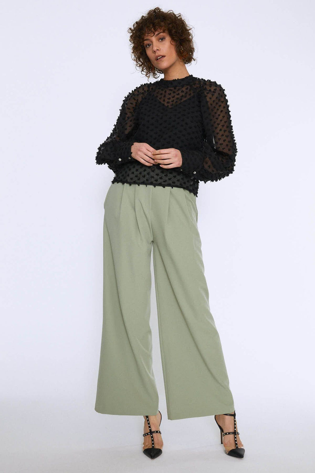 Balloon Sleeve Blouse Black