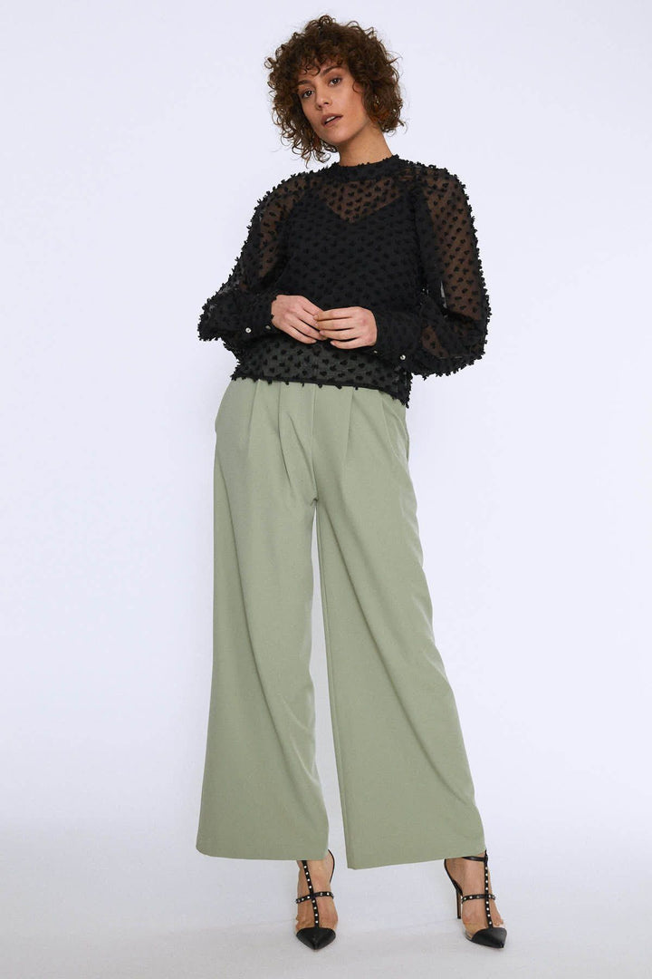 Balloon Sleeve Blouse Black