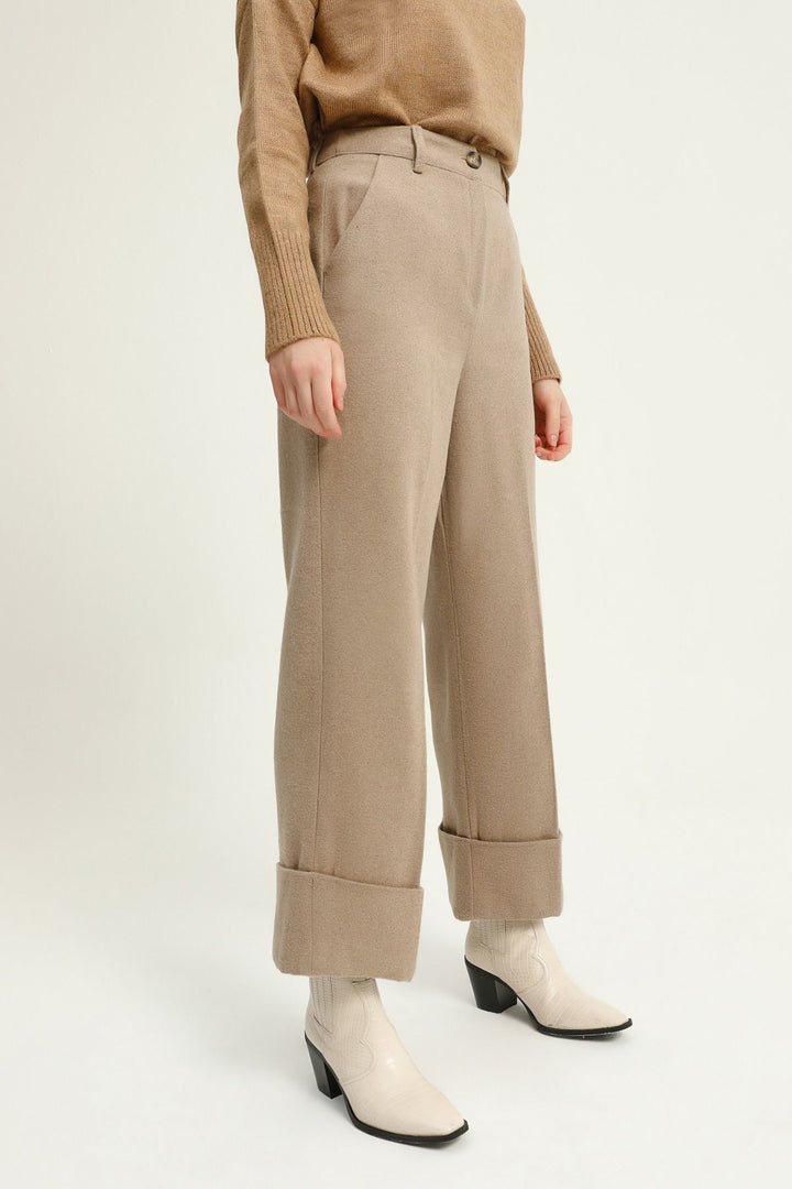 Double Leg Cachet Trousers Mink