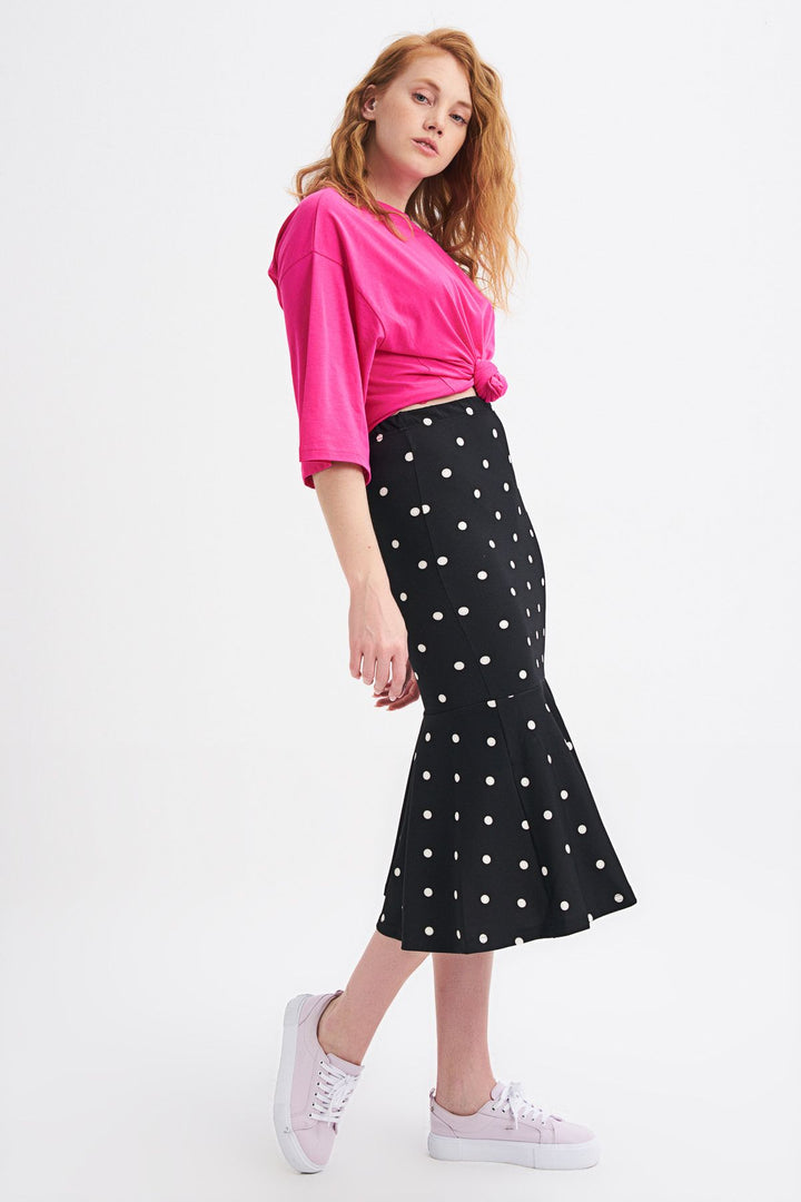 Polka Dot Skirt Black