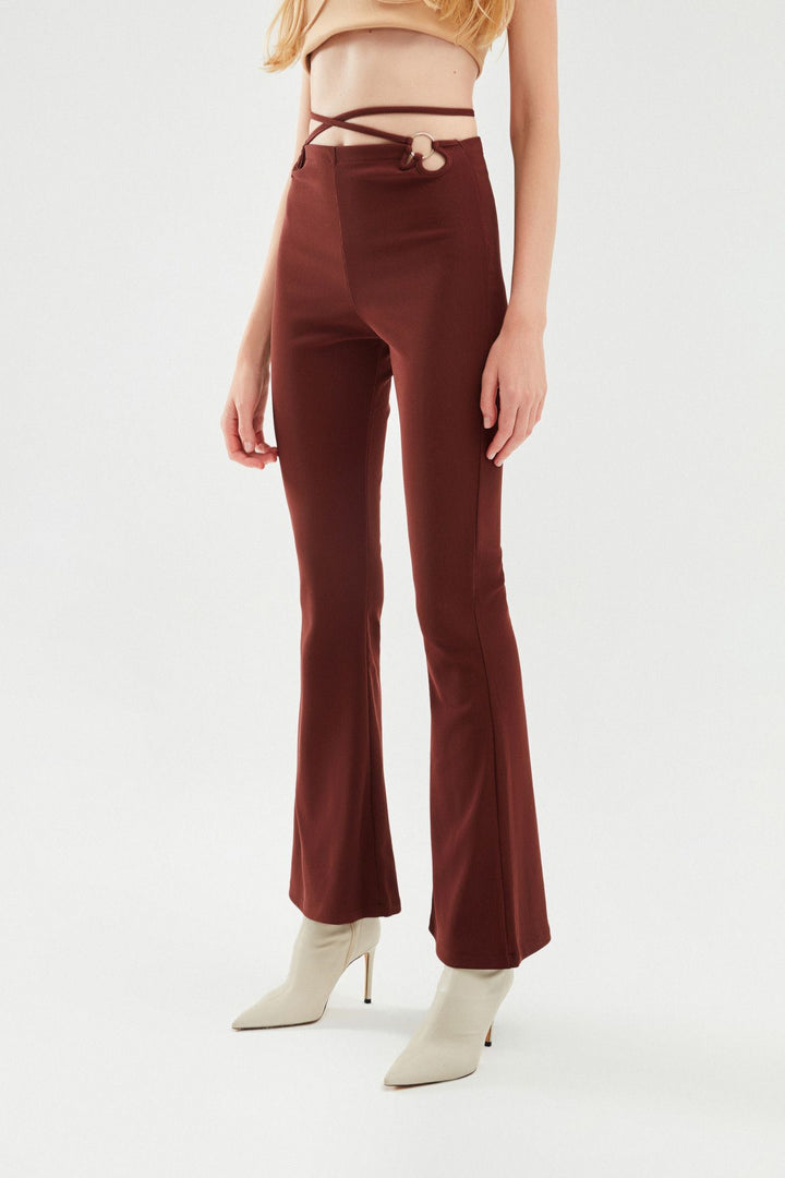 Flared Trousers Brown
