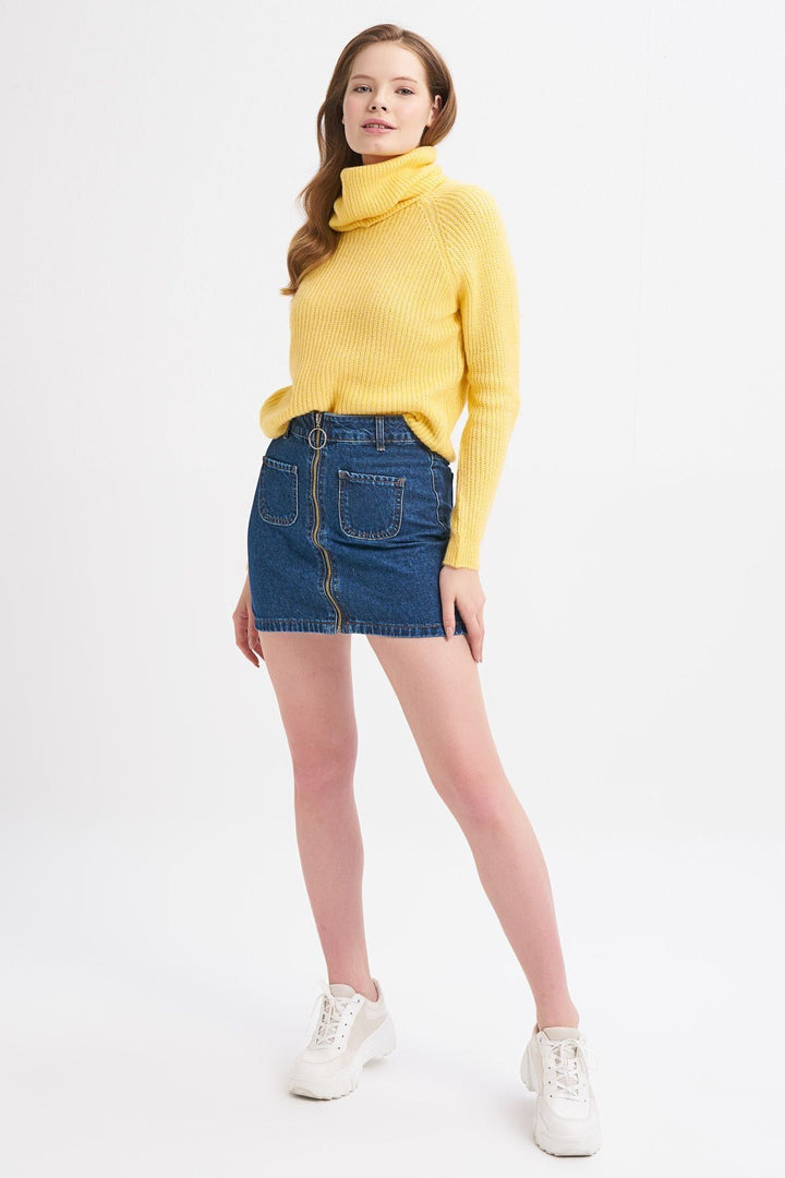Turtleneck Thessaloniki Knitted Sweater Yellow