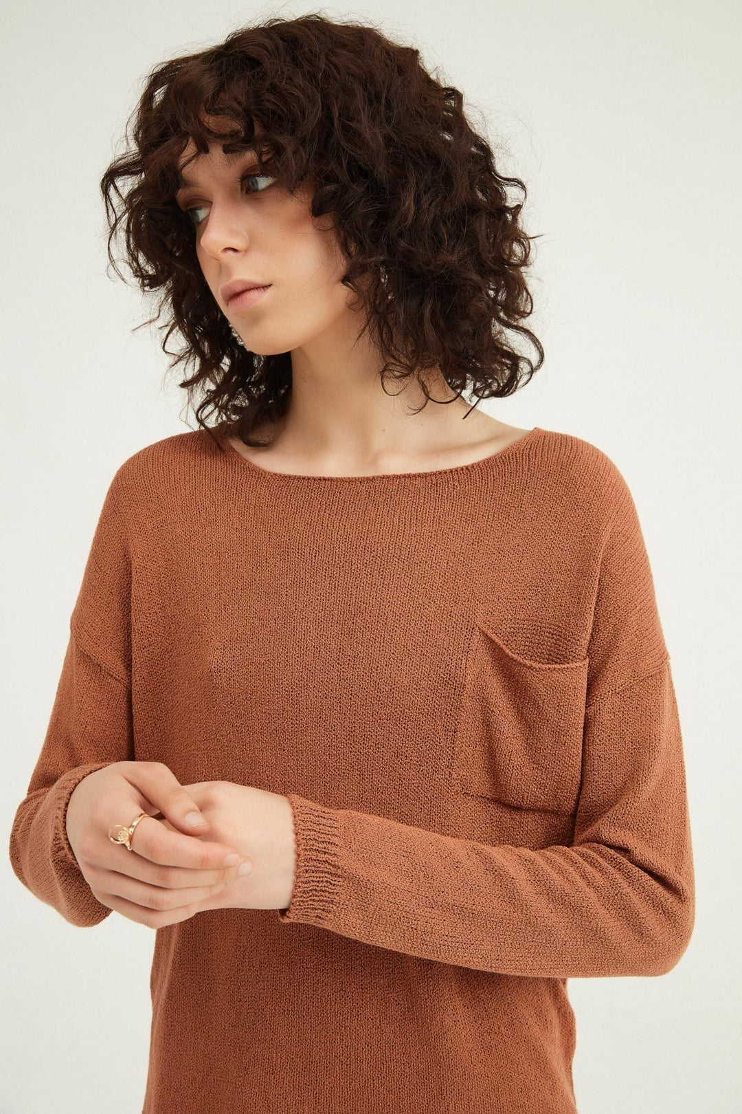 Pocket Detailed Knitwear Copper