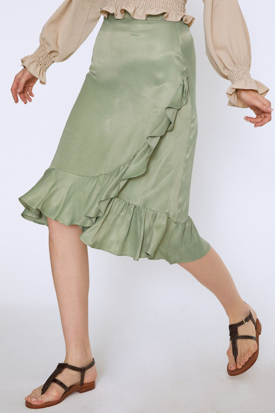 Frilly Midi Skirt Mint