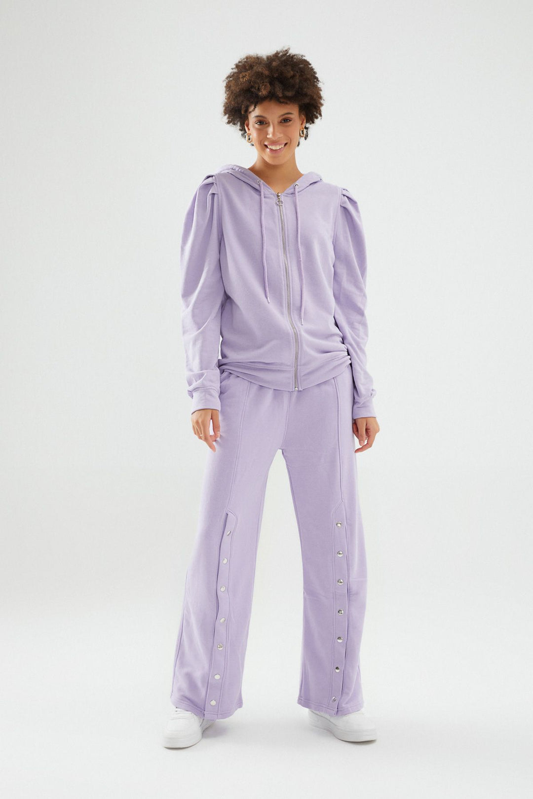 Hooded Zipper Jacket Lilac