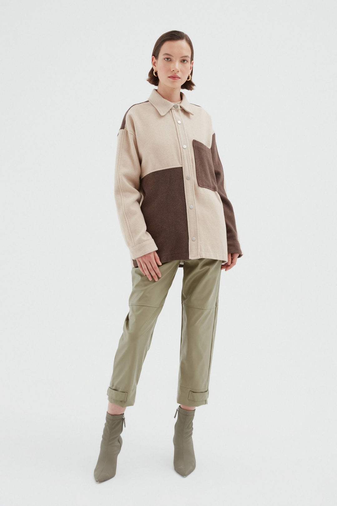 Blocky Cachet Shirt Beige