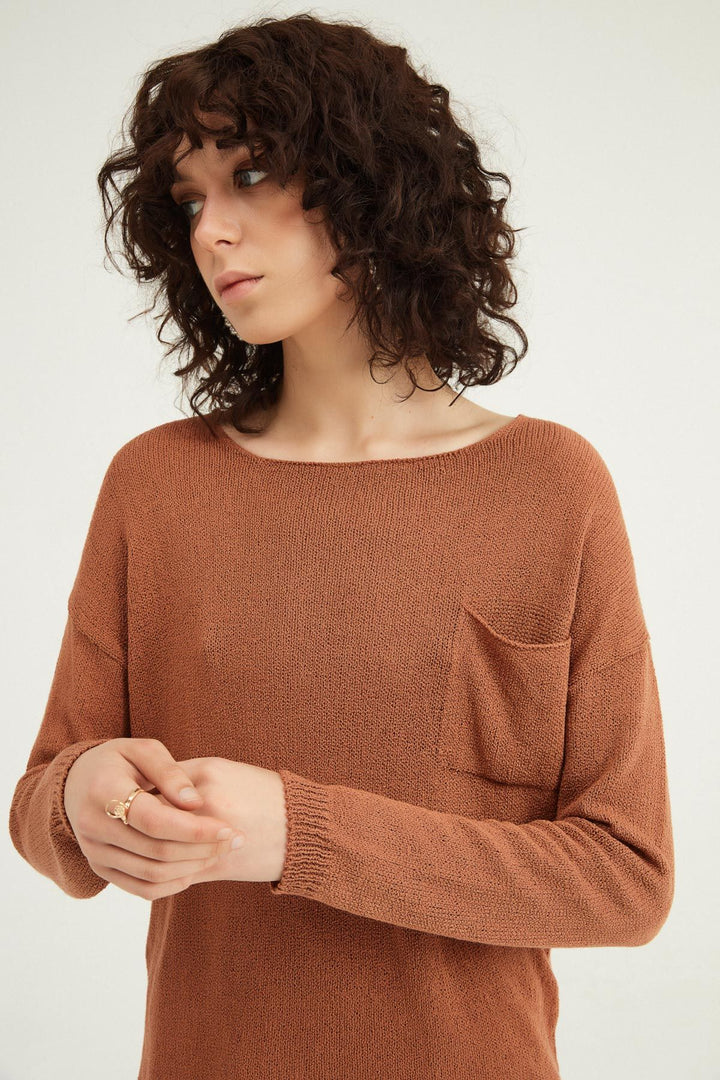 Pocket Detailed Knitwear Copper