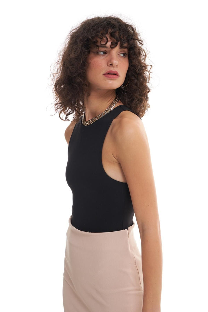 Halter Neck Bodysuit Black