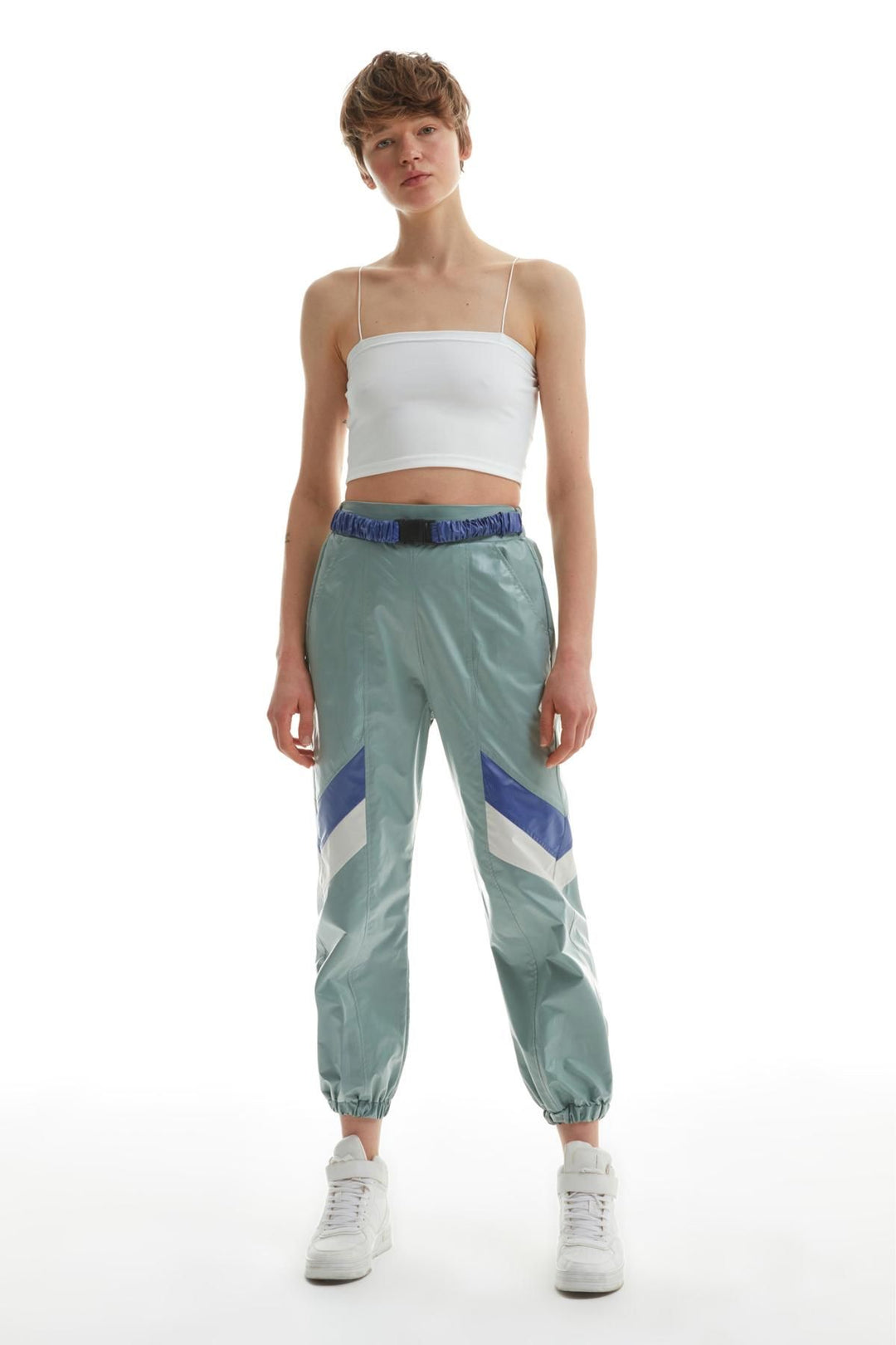 Waist Belt Elastic Trousers Mint