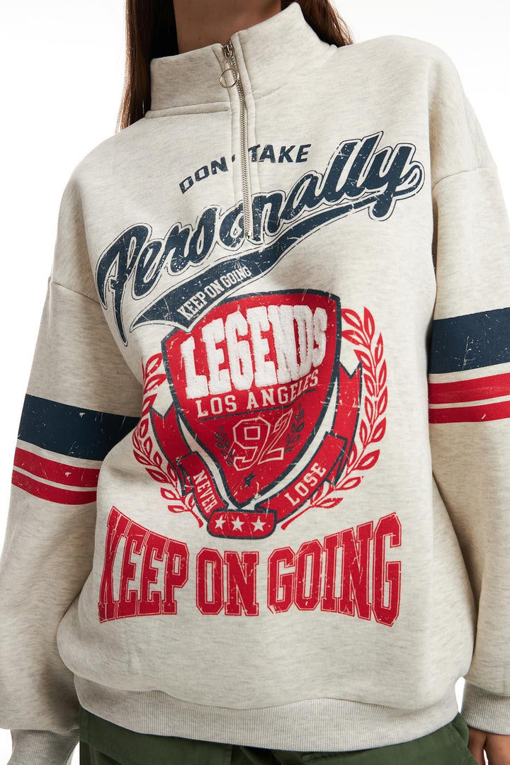 Color Printed Sweatshirt Gray