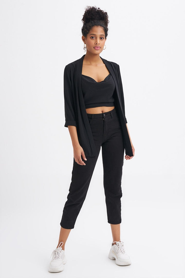 Şal Yaka Ceket Siyah