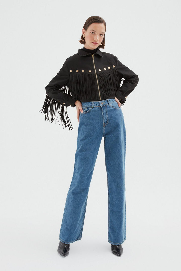 Tassel Detailed Jacket Black