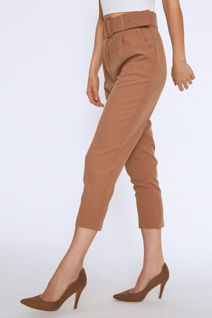 Waist Belt Fabric Trousers Camel