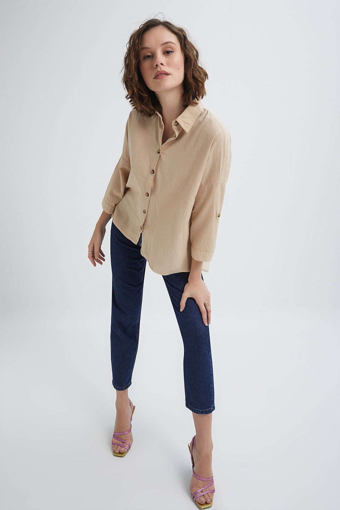 Trojan Sleeve Shirt Beige