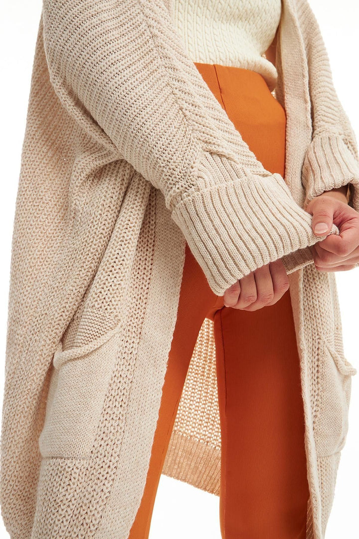 Oversize Pocket Cardigan Stone