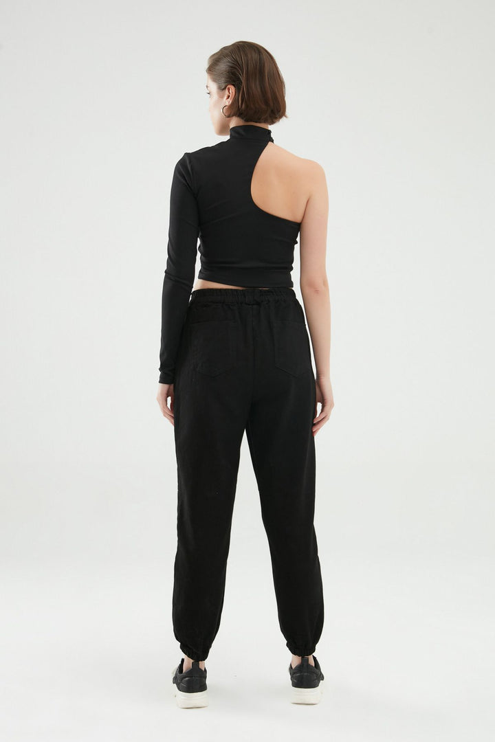 Gabardine Jogger Pants Black