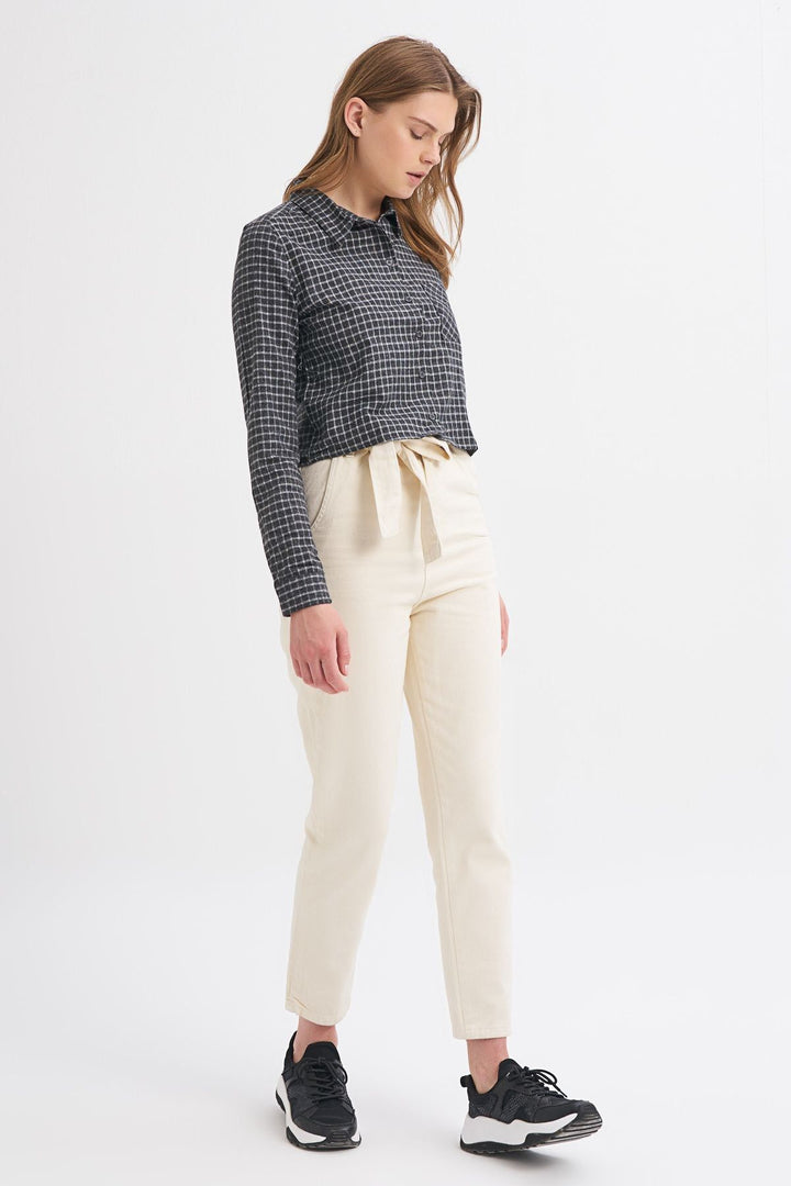 Tek Cepli Ekose Gömlek Siyah