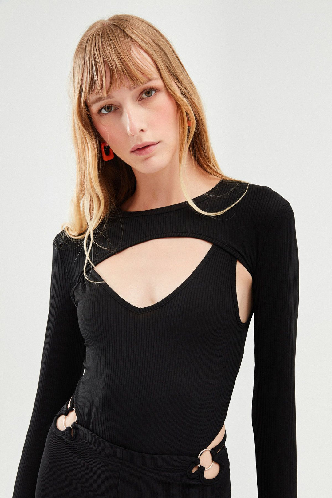 Camisole Decollete Bodysuit Black