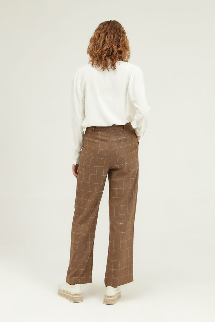 Palazzo Striped Trousers Brown