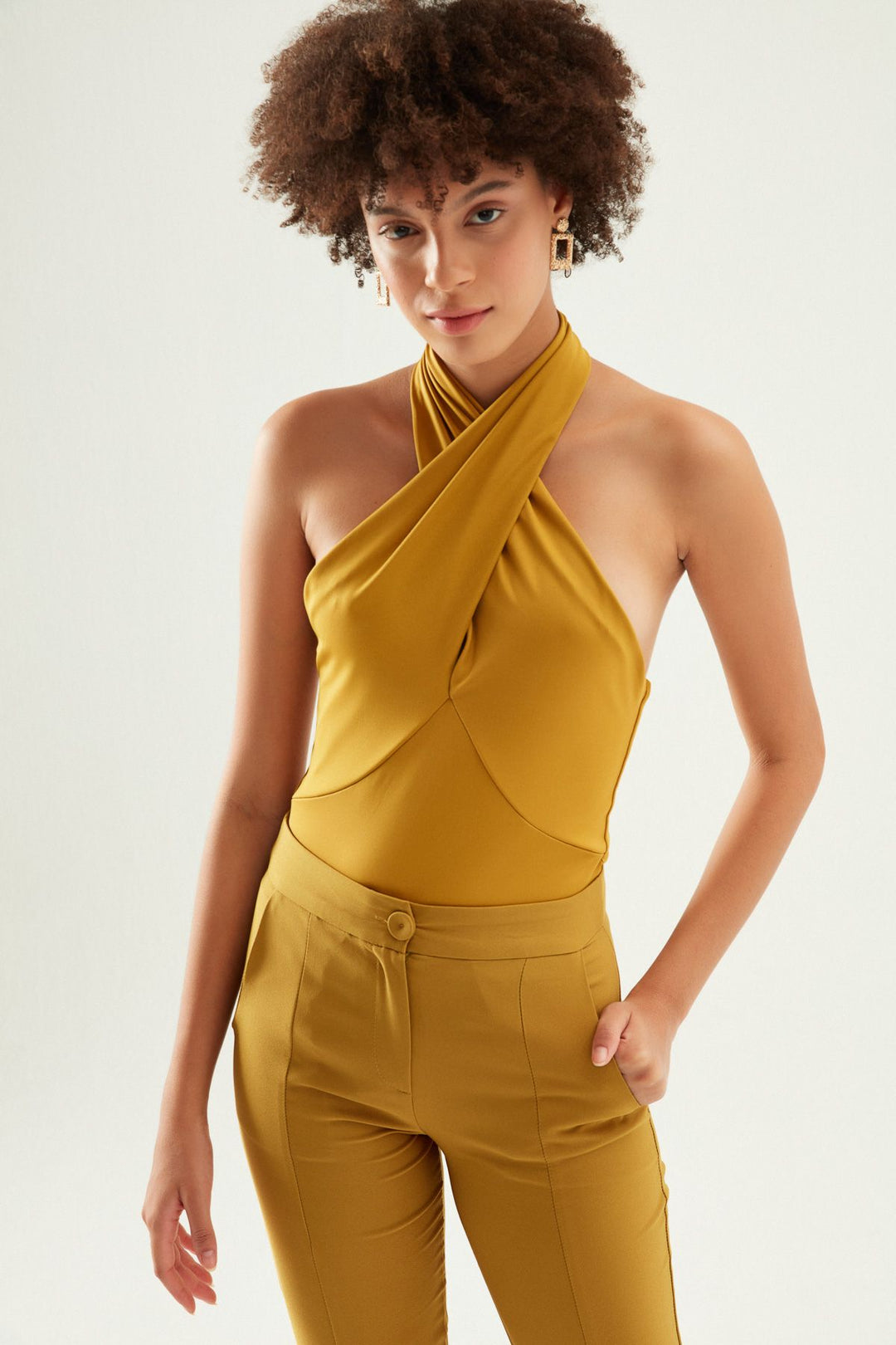 Cross Bodysuit Olive