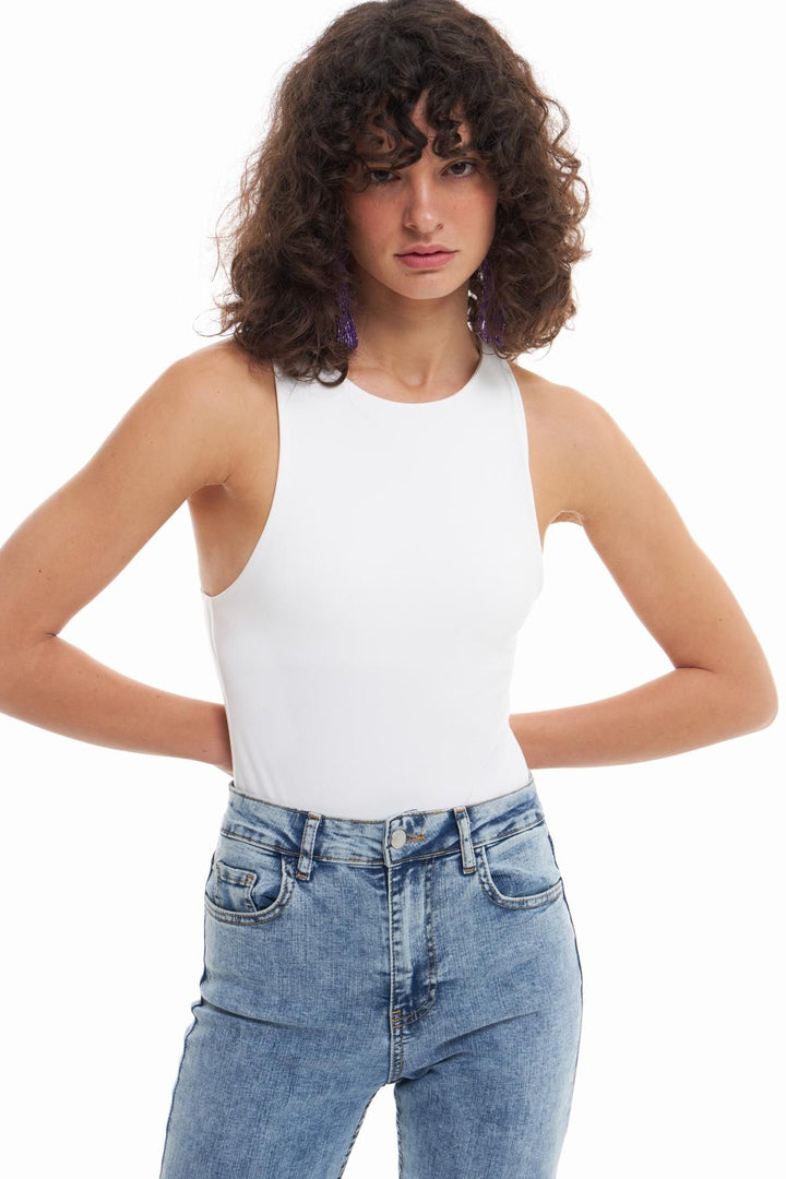 Halter Neck Bodysuit Ecru