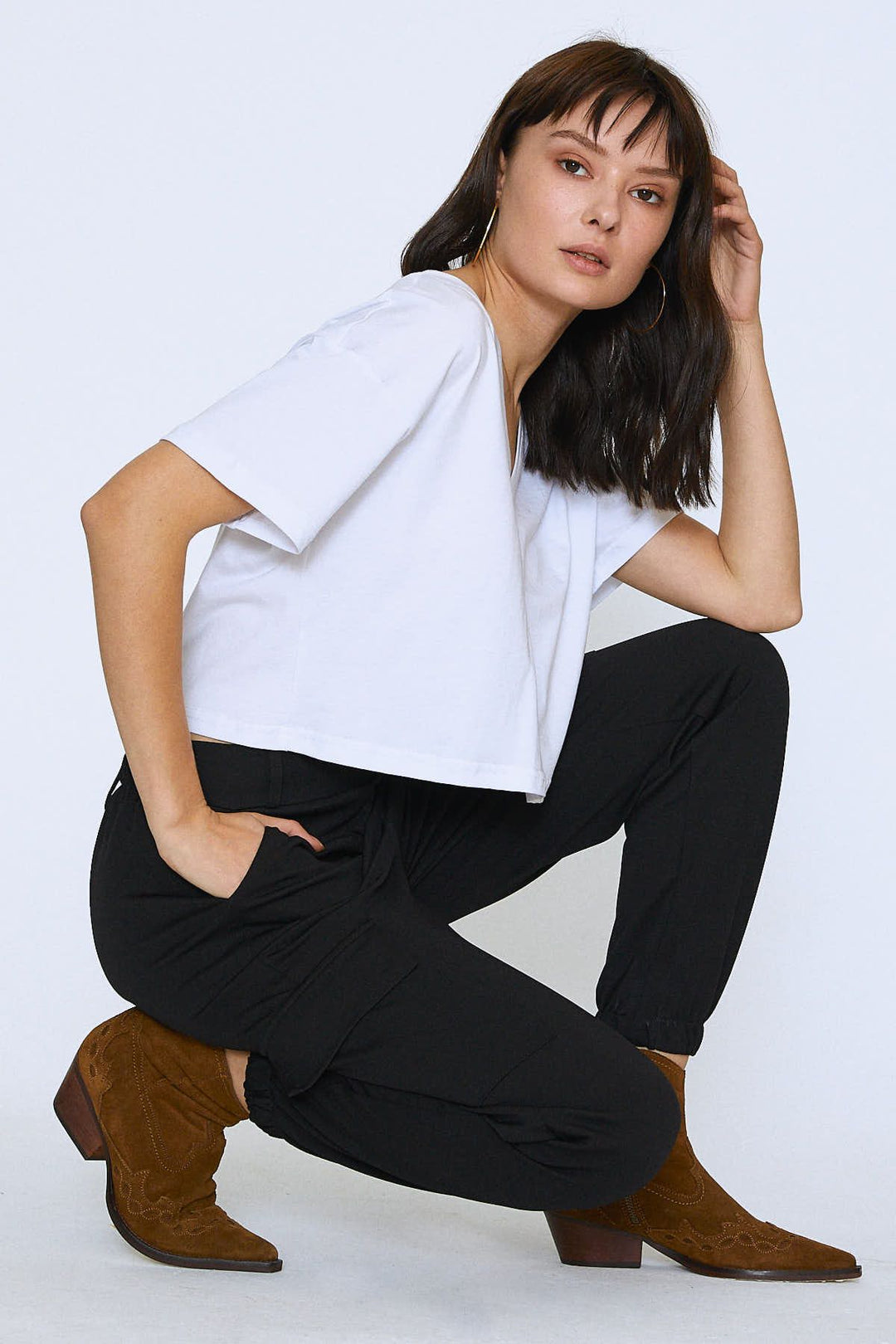 Zincirli Jogger Pantolon Siyah