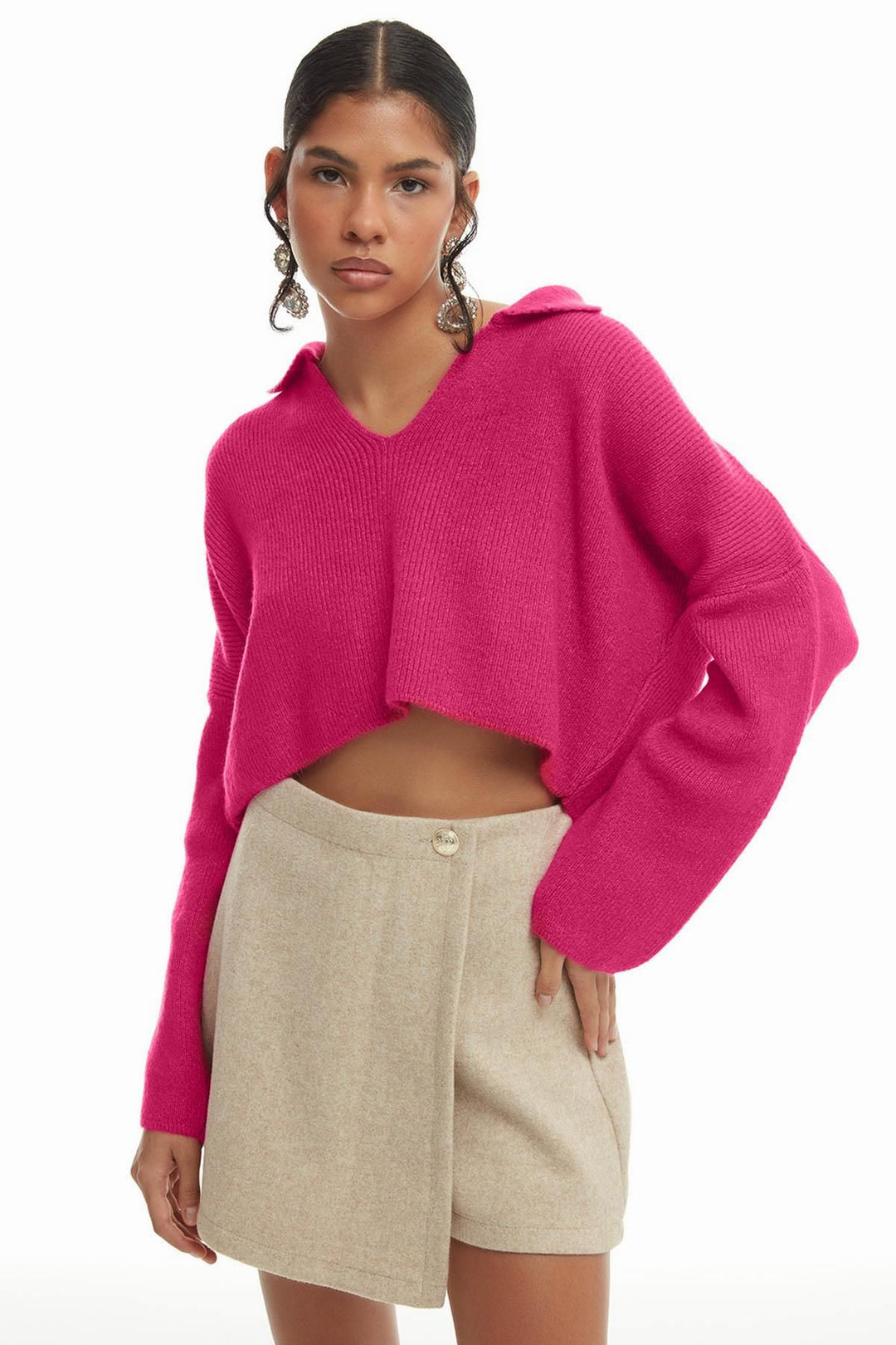 Mini Cachet Short Skirt Beige