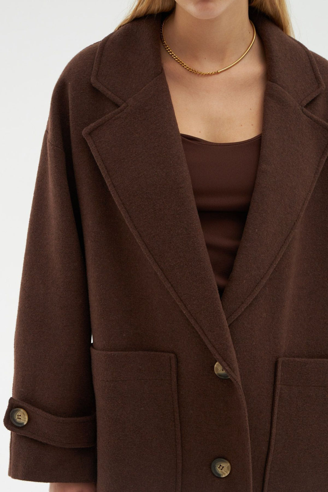 Cepli Uzun Oversize Kaban Kahverengi