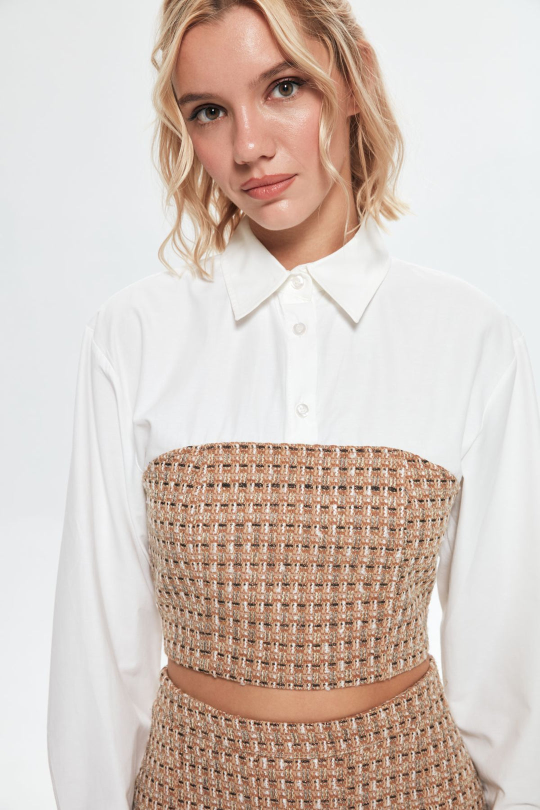 Tüvit Detaylı Gömlek Kahverengi