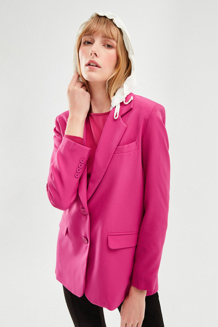 Hooded Blazer Jacket Orchid