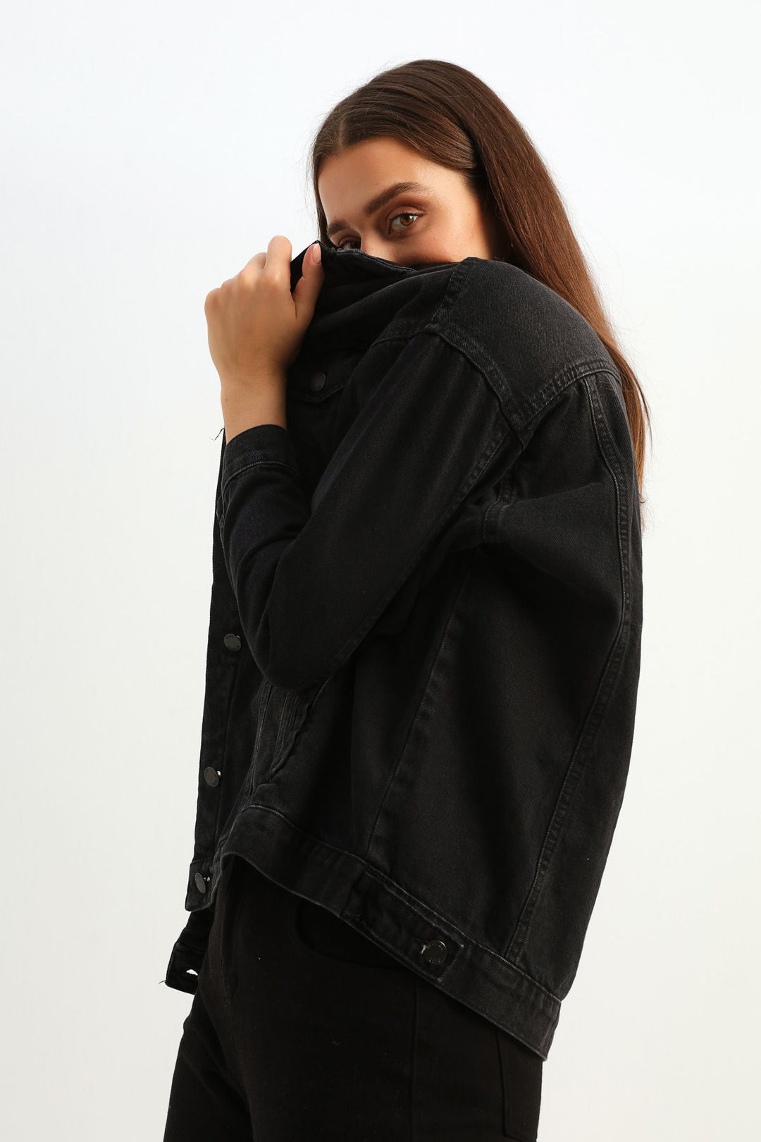 Boyfriend Denim Jacket Anthracite