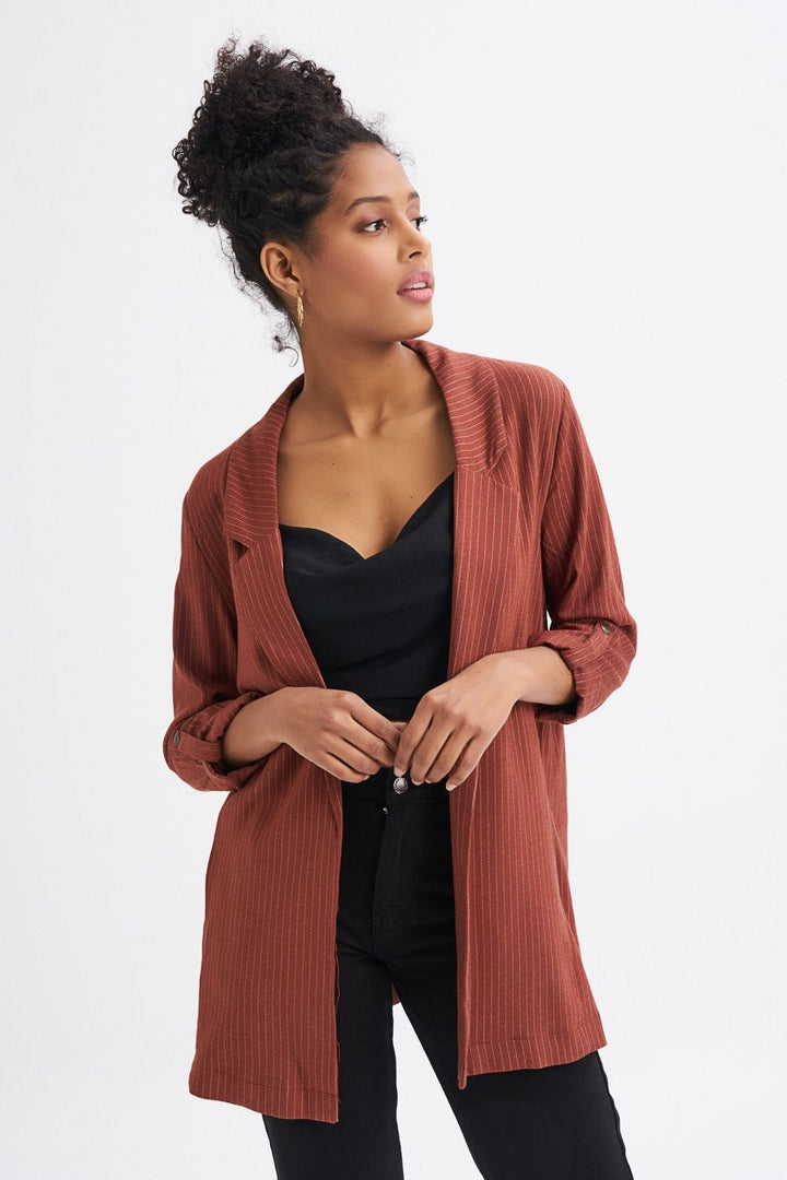 Striped Blazer Jacket Tile