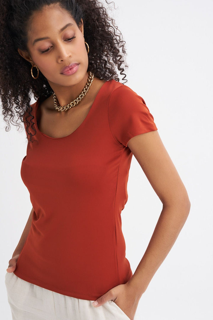 Short Sleeve Basic Blouse Tile