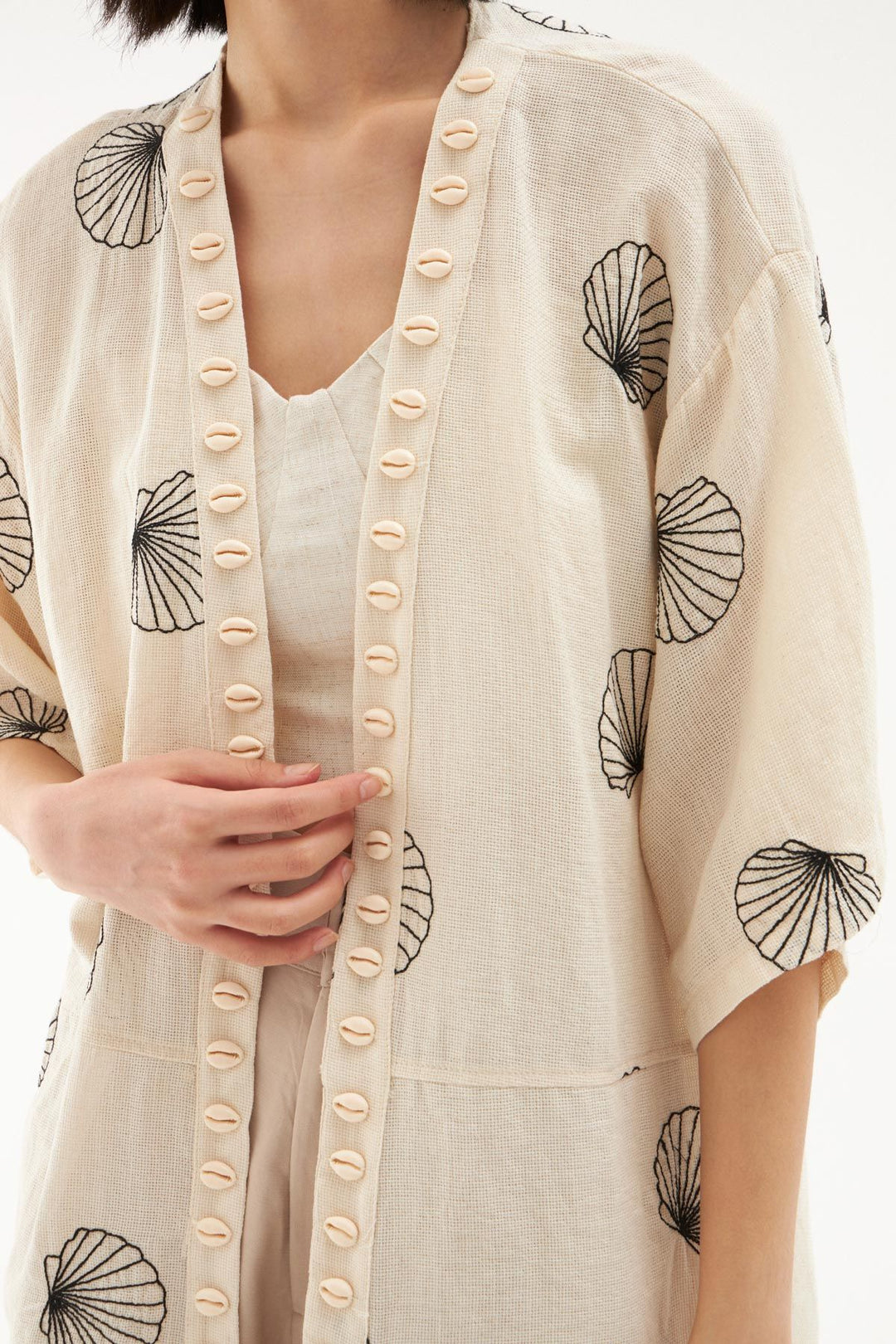 Oyster Linen Kimono Natural