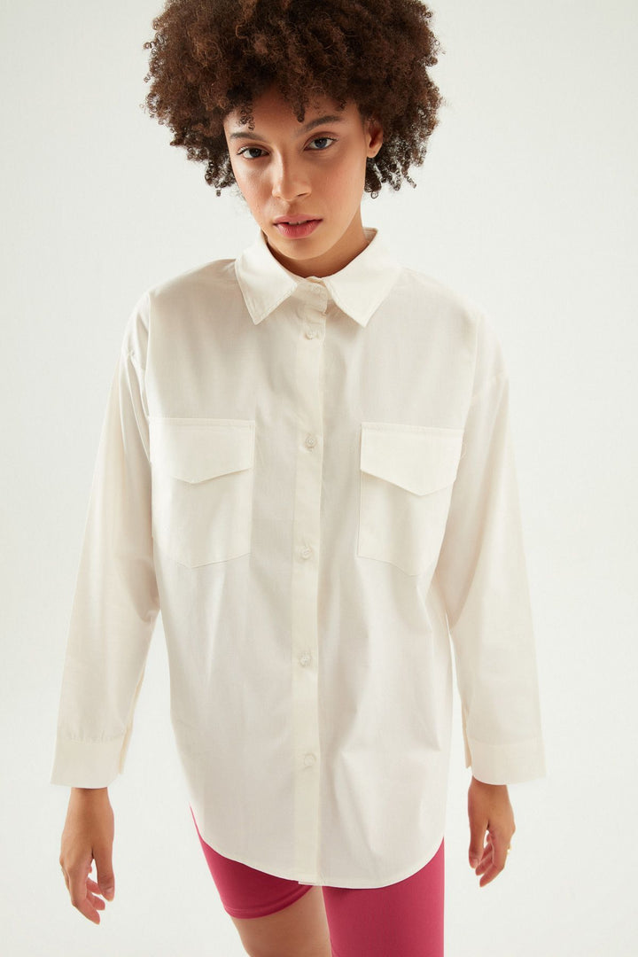 Low Back Oversize Shirt White