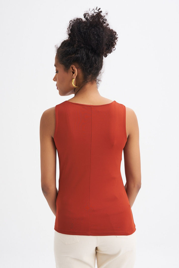 Kalın Askılı Basic Bluz Kiremit