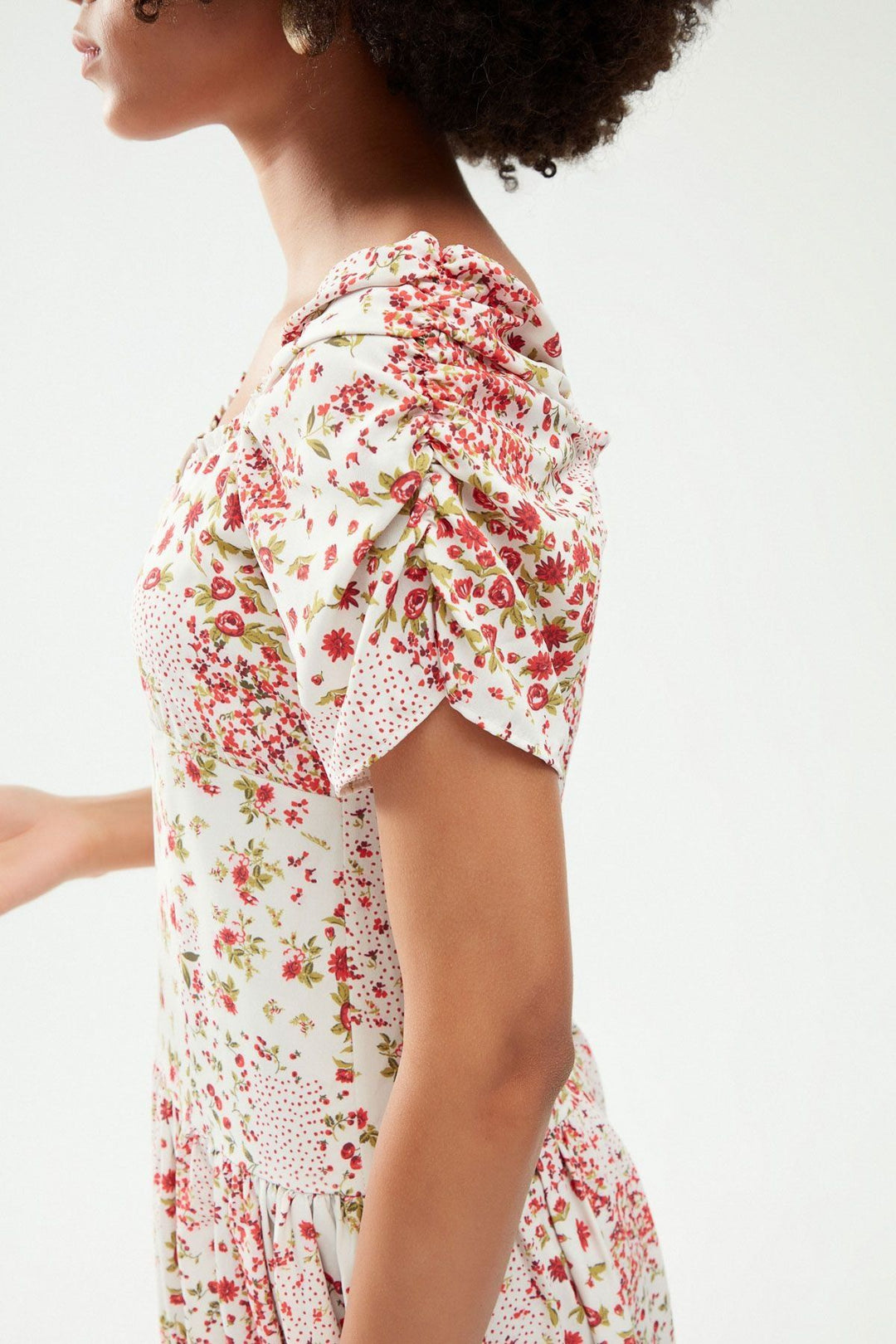 Floral Slit Dress White