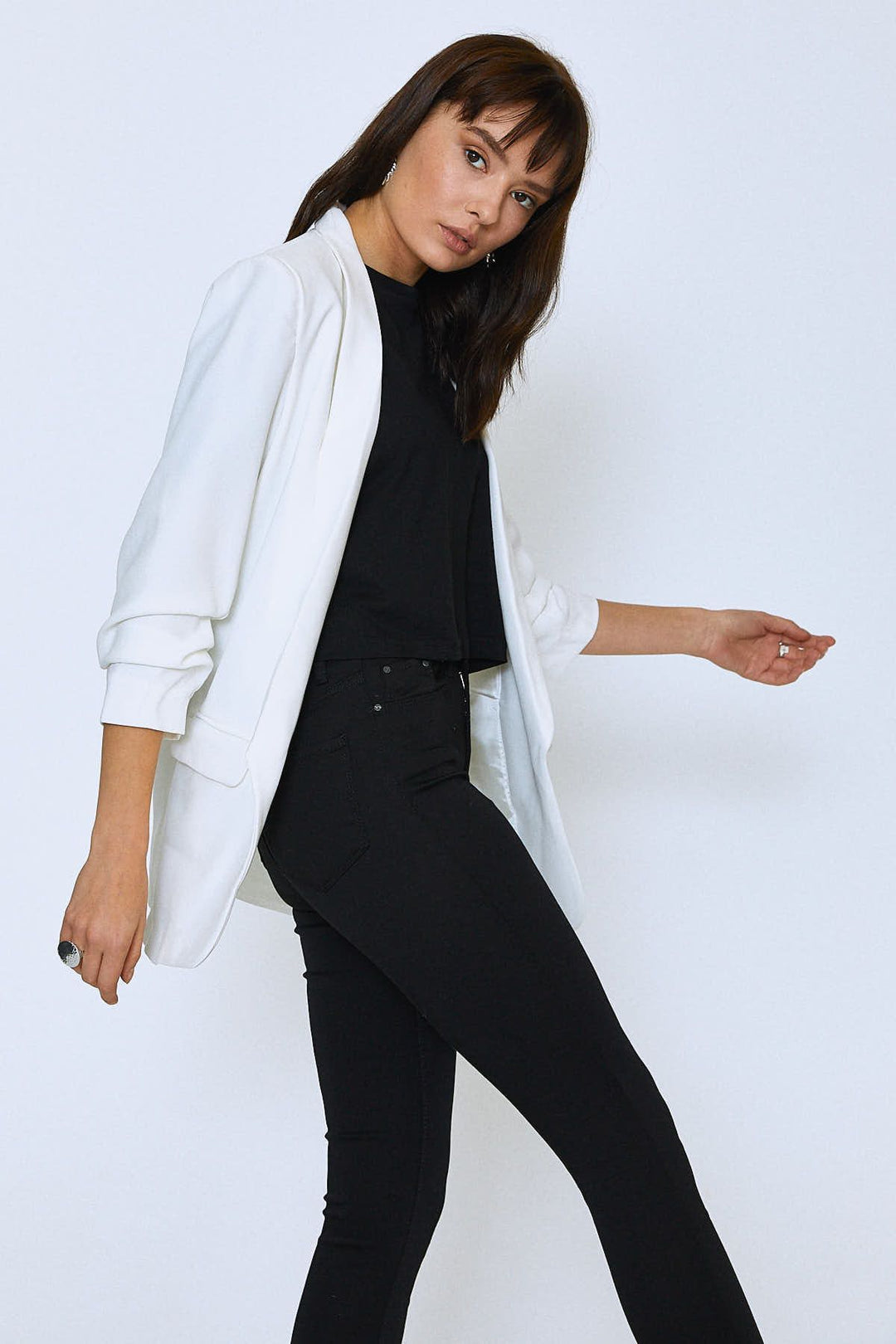 Şal Yaka Blazer Ceket Ekru