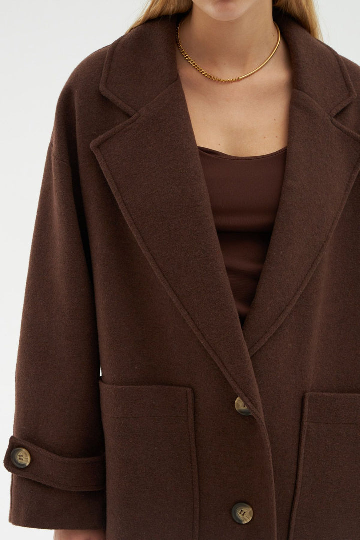 Cepli Uzun Oversize Kaban Kahverengi