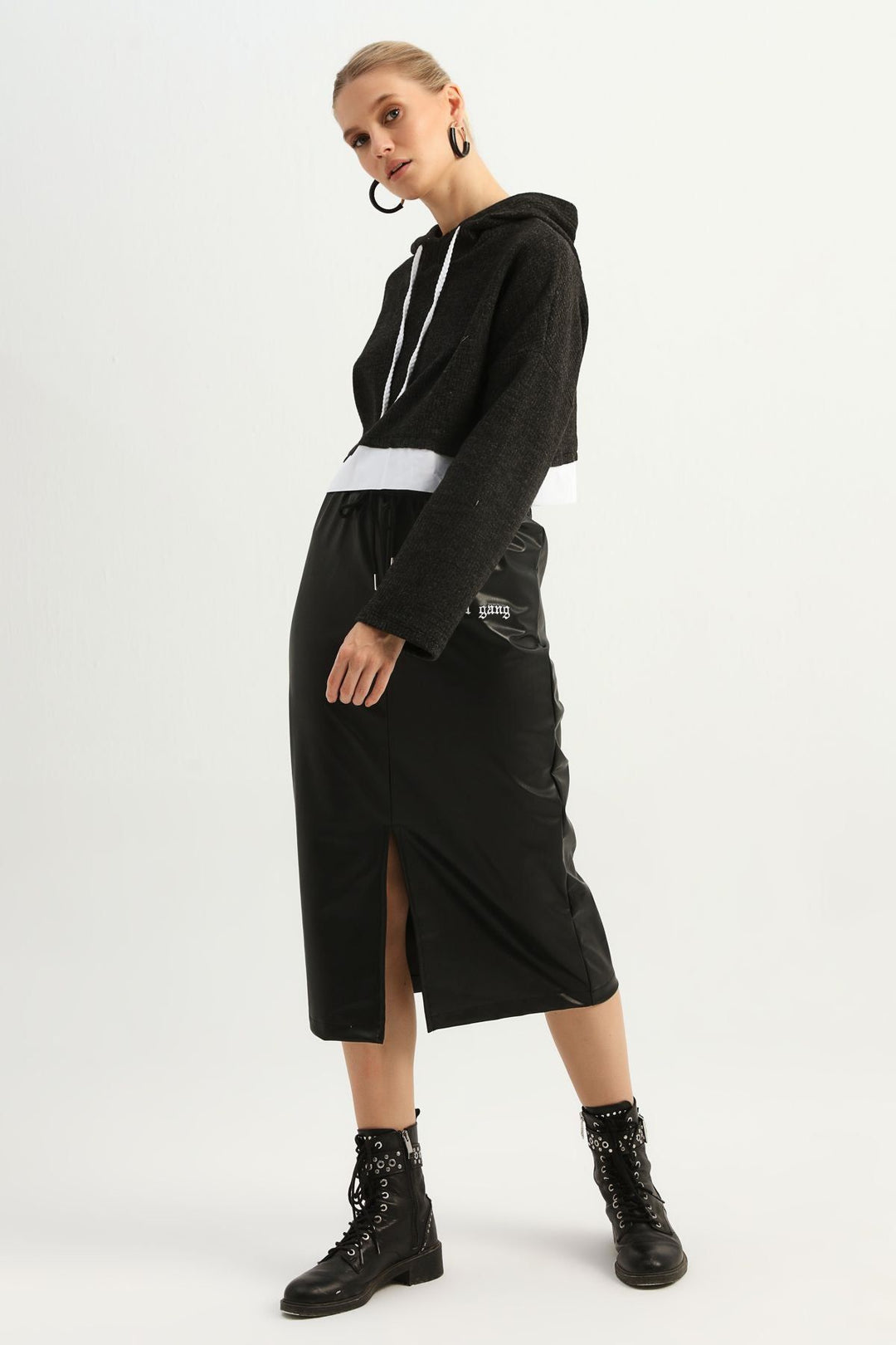 Kapüşonlu Sweatshirt Antrasit