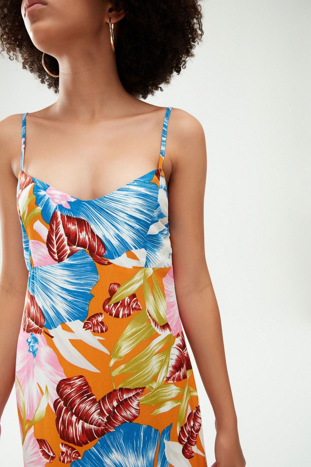 Patterned Strap Dress Orange