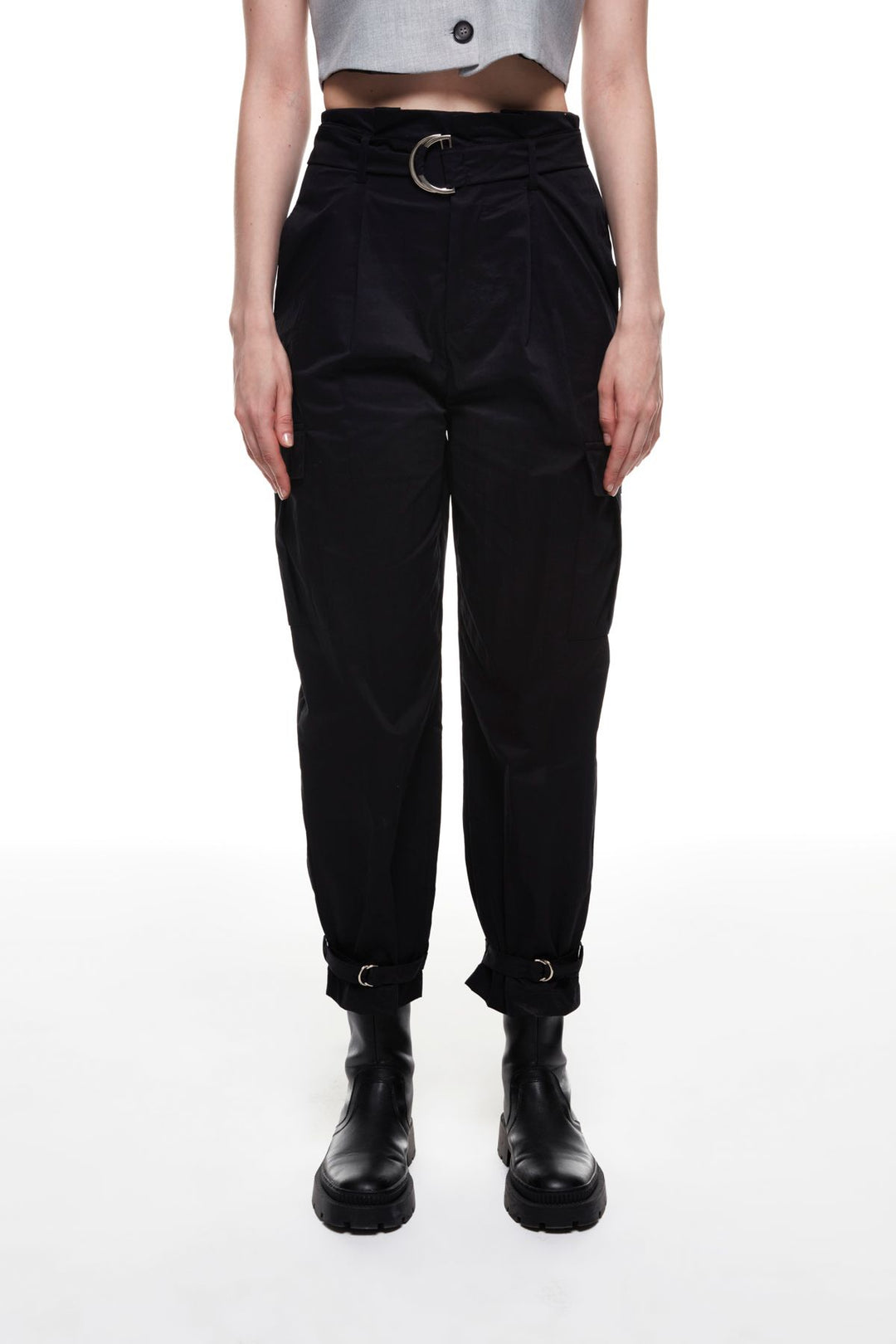 Pocket Detailed Cargo Fit Trousers Black