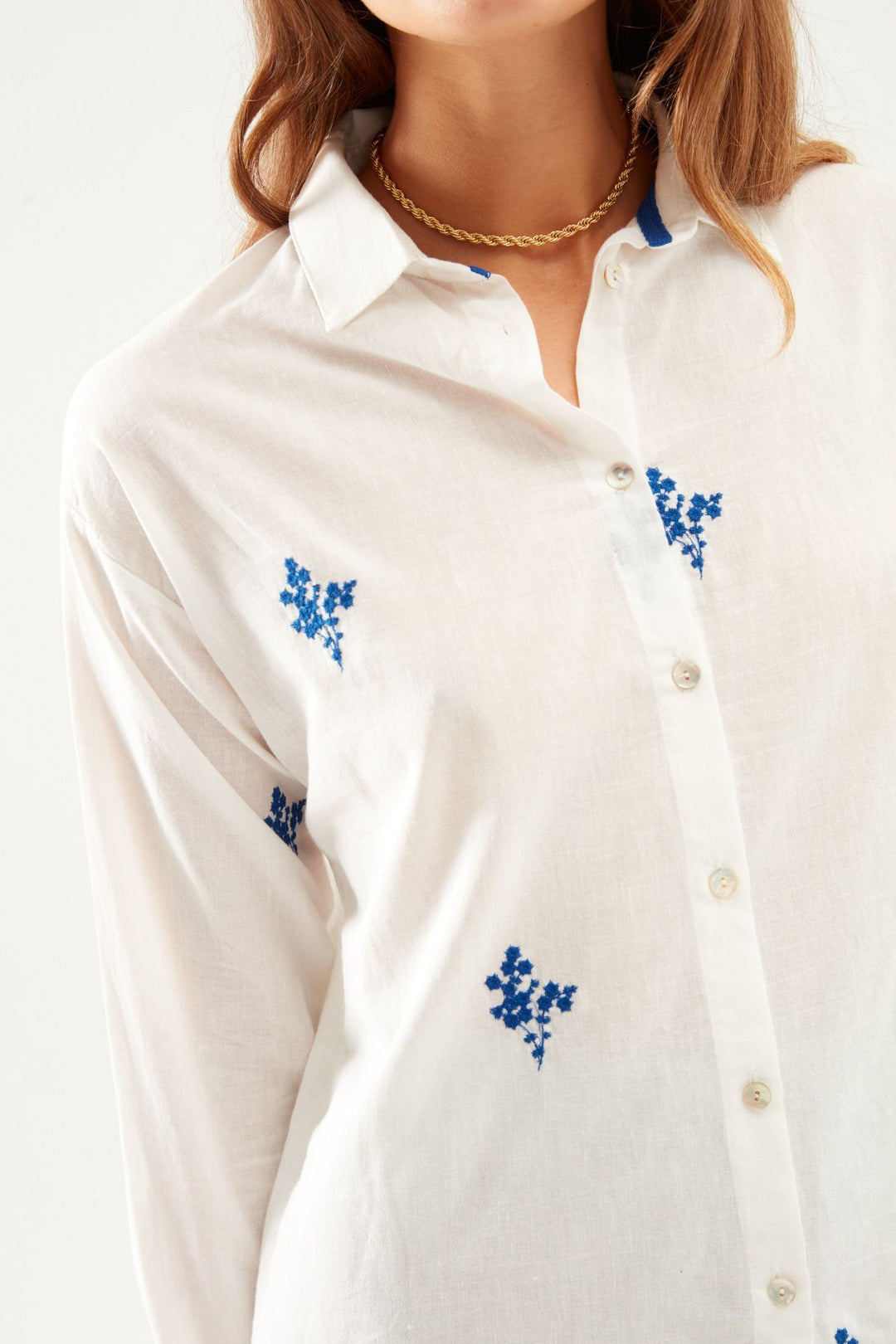 Embroidery Detailed Shirt White