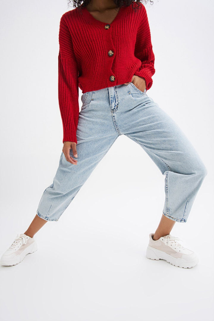 High Waist Slouchy Pants Ice Blue