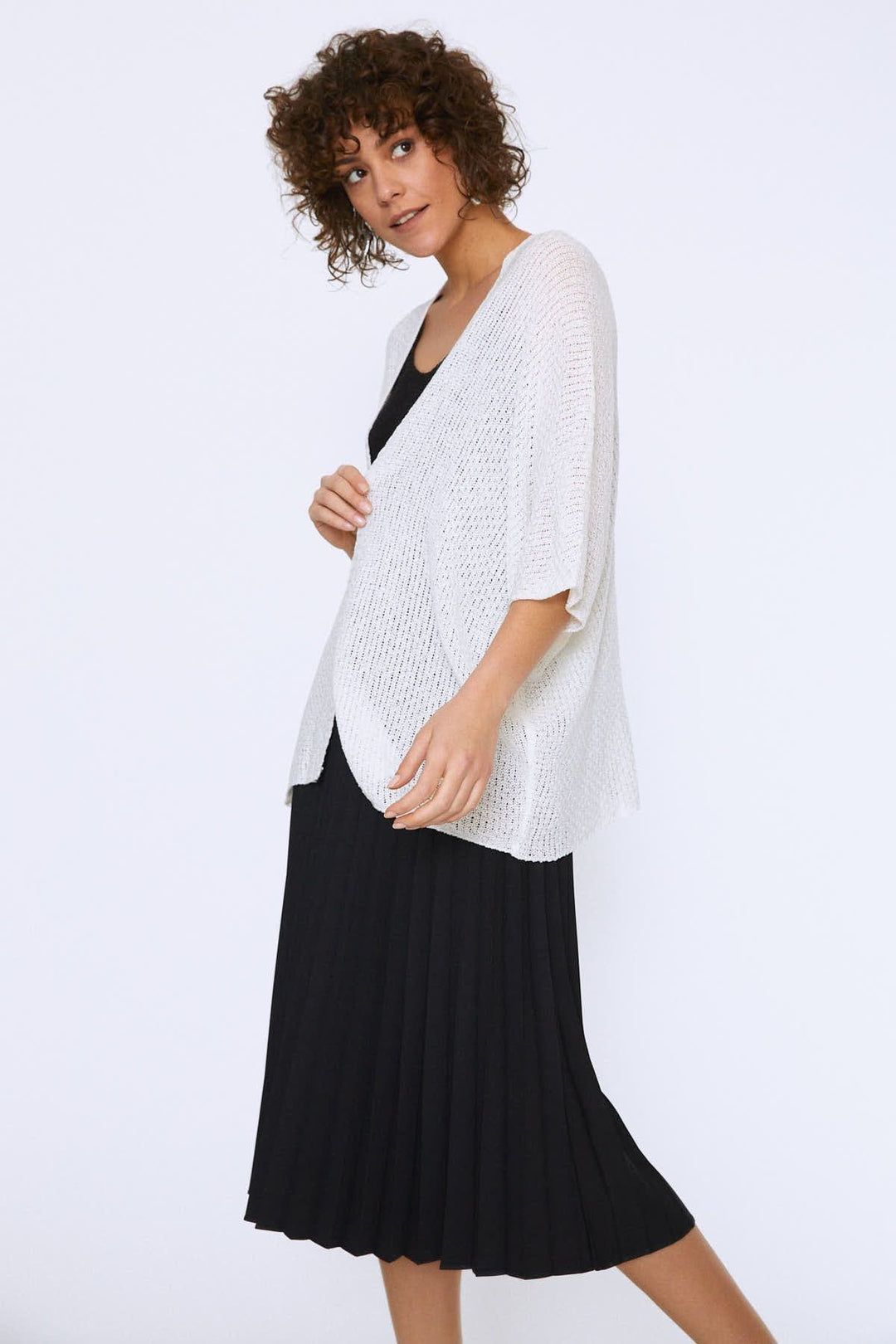 Loose Knitwear Cardigan Ecru