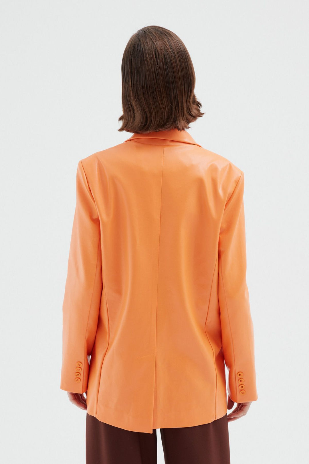 Blazer Leather Jacket Orange