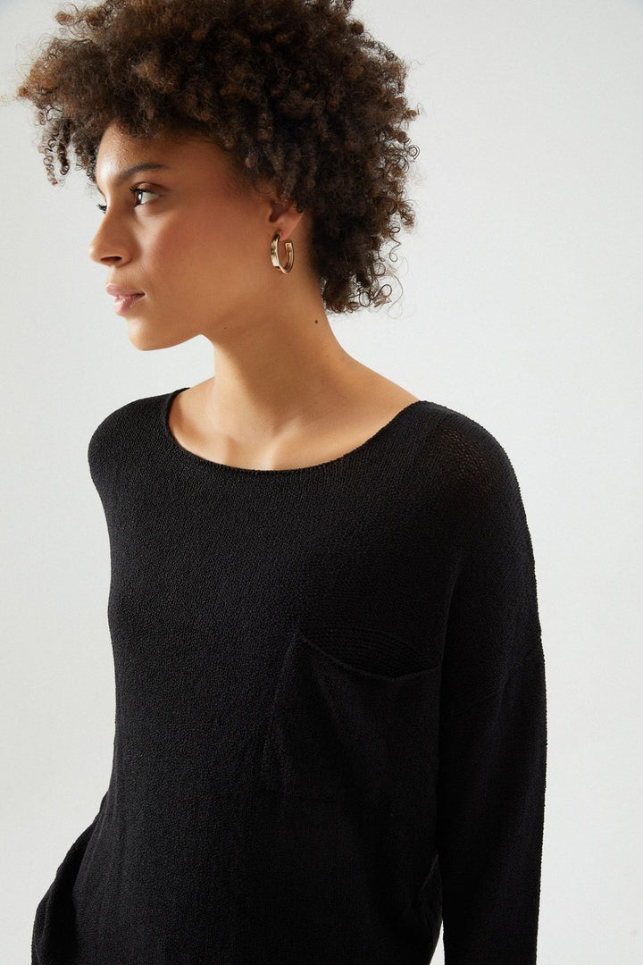 Pocket Detailed Knitwear Black